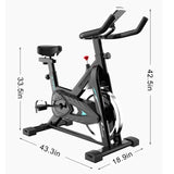 Indoor Cycling Bike Trainer with Comfortable Seat Cushion, Belt Drive System and LCD Monitor for Home Workout