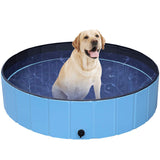 SKONYON 48-inch Foldable Pet Bath, Portable Children's Pool for Children, Outdoor Swimming Pool for Large and Small Dogs, Blue