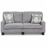 Home Living Room Upholstered Curved Armrest Fabric Sofa