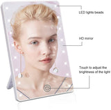 SKONYON Makeup Mirror with Lights Lighted Vanity Mirror with 16 LED Lights Touch Sensor Control and Memory Function, White