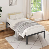 SKONYON Bed Frame Twin Steel Platform, Black