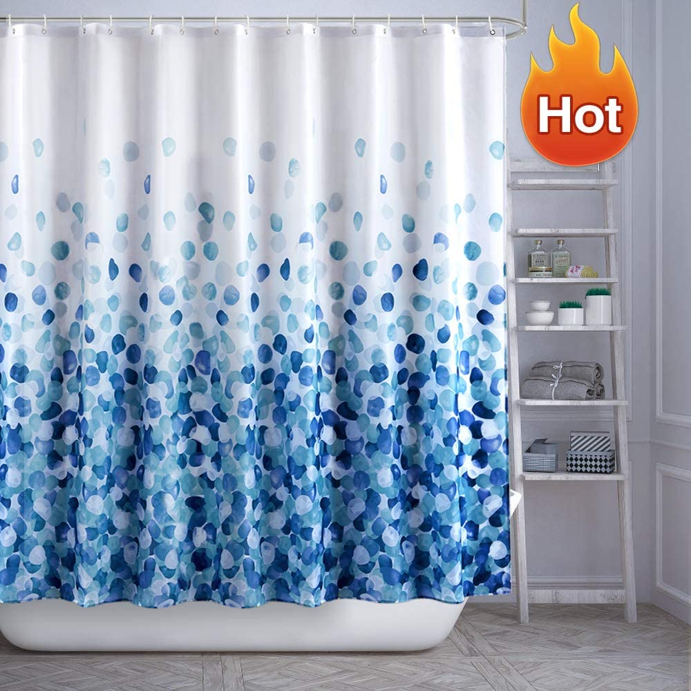 Geometric Fabric Shower Curtains for Bathroom Showers, Stalls and Bathtubs, Machine Washable