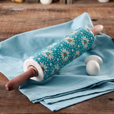 SUGIFT Flea Market Floral Decal Rolling Pin With Wood Handle