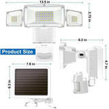 Solar Security Lights Outdoor LED Motion Sensor Lights with Wide Angle Illumination Suitable for Patio, Deck, Yard, Garden, Driveway, etc.