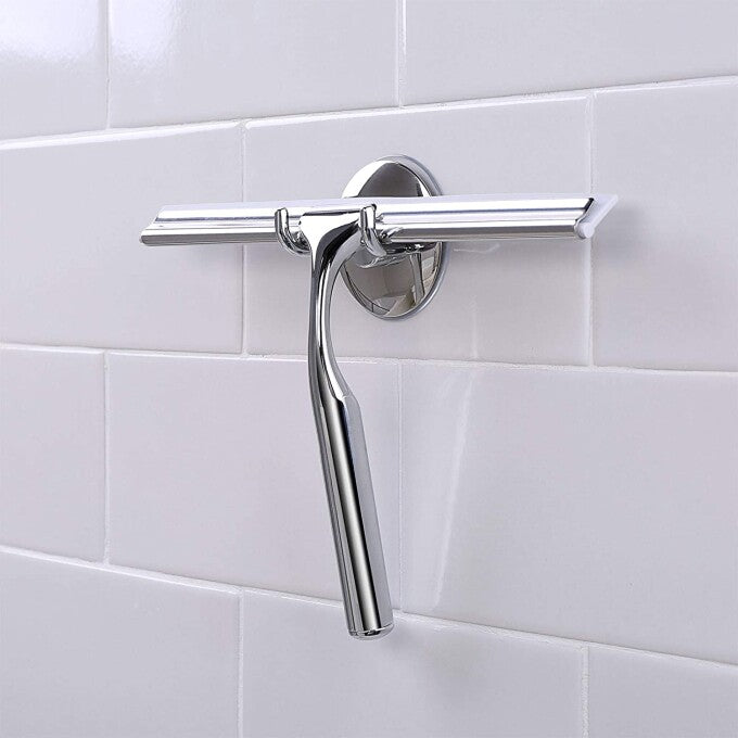 SKONYON Shower Squeegee Clear Glass Wall Cleaner Stainless Steel