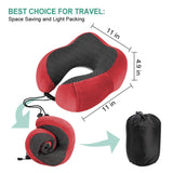 SKONYON Travel Neck Pillow U-Shape Soft Slow Rebound Cervical Healthcare Car Pillow, Red