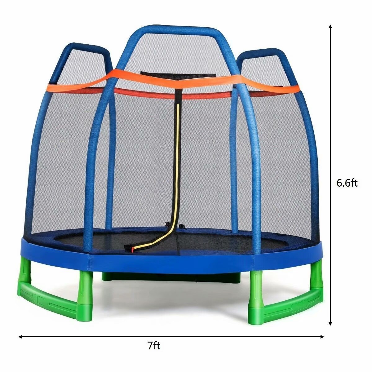 7FT Kids Trampoline W/ Safety Enclosure Net
