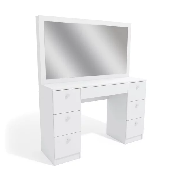 SKONYON Modern Vanity Desk, White Finish, for Bedroom and Dressing Room