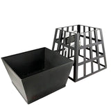 SKONYON Outdoor Fire Pit Wood Burning Portable and Detachable Design Square Multifunction 2 in 1 Charcoal Burner Fire Pit BBQ Grill