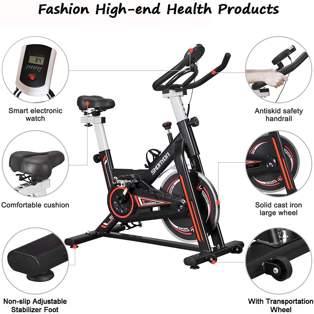 SKONYON Aerobic Exercise Indoor Cycling Exercise Bike Gym Coach Fitness Stationary Bicycle